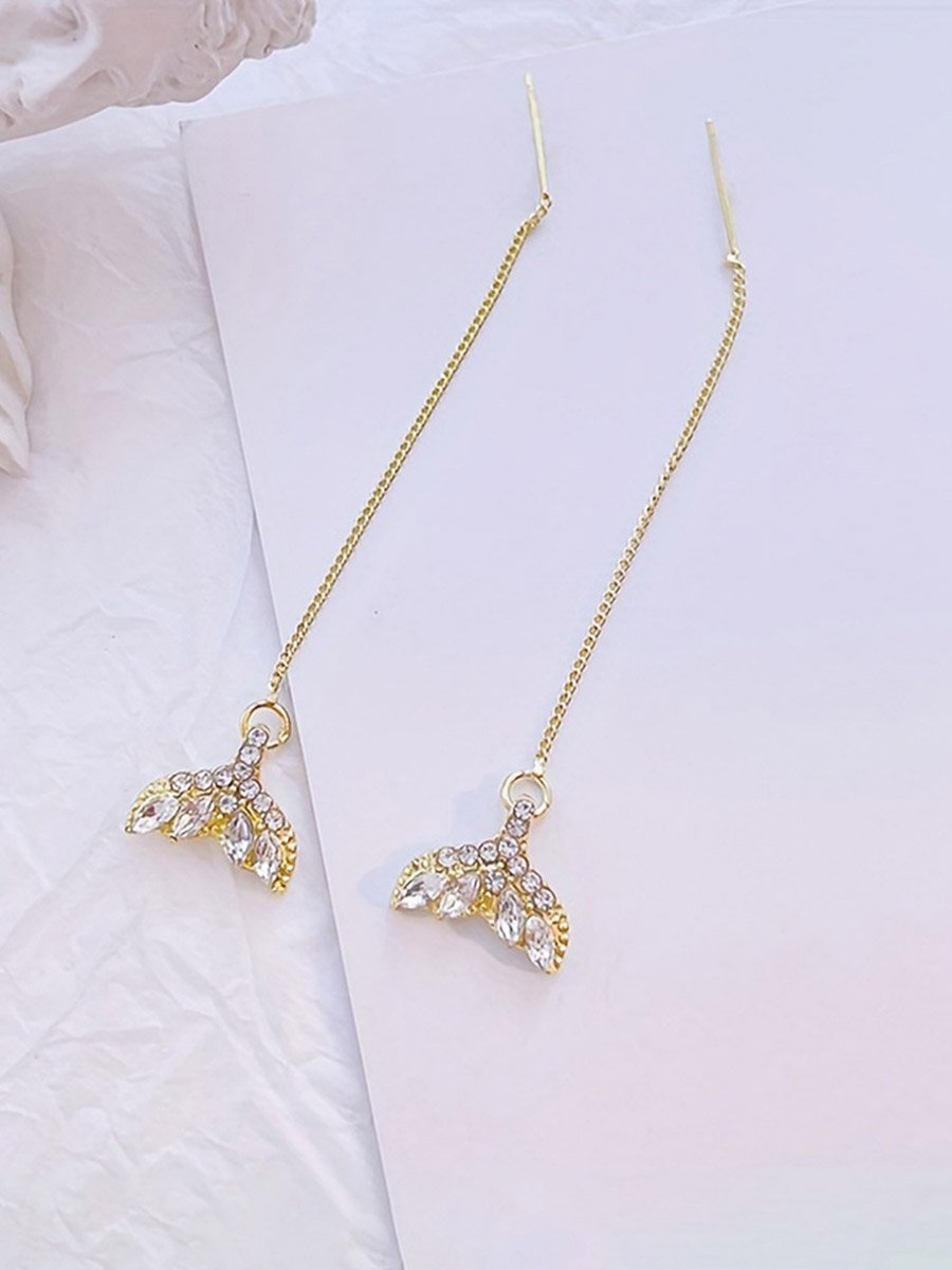 Rhinestone Mermaid Tail Earrings