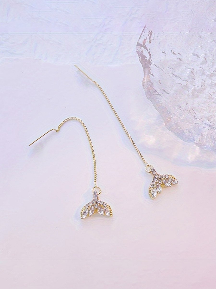 Rhinestone Mermaid Tail Earrings