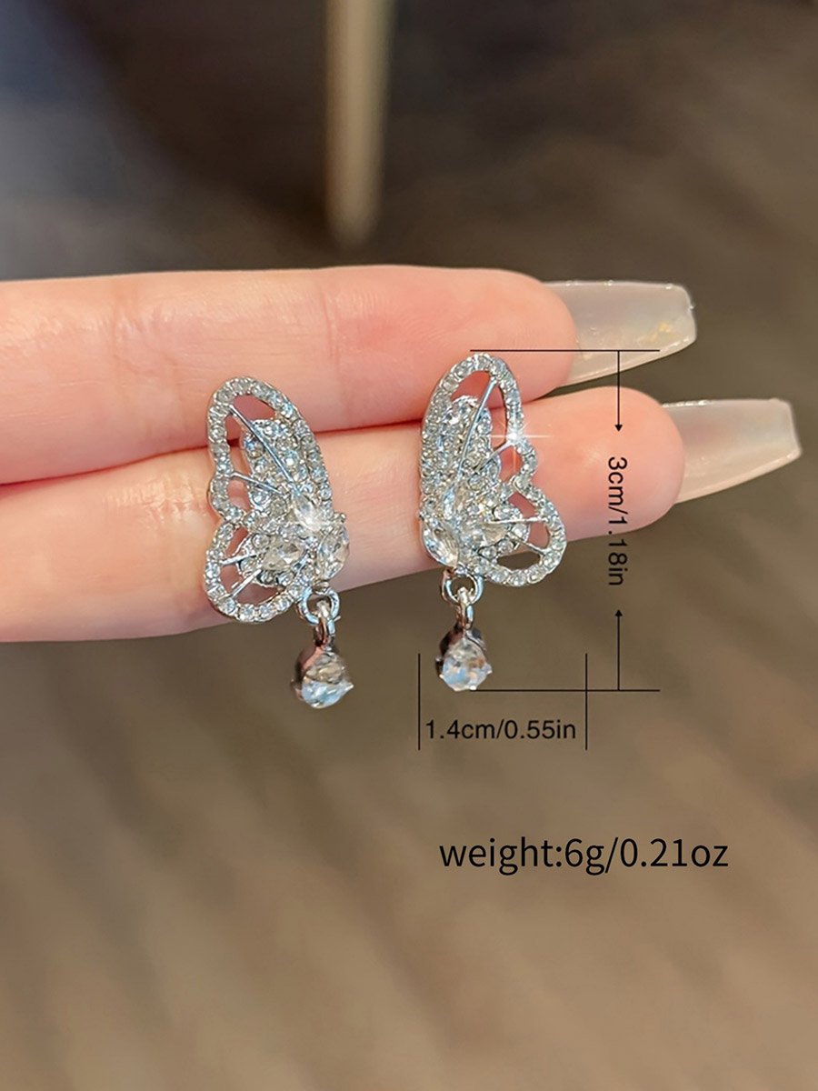 Rhinestone Butterfly Earrings