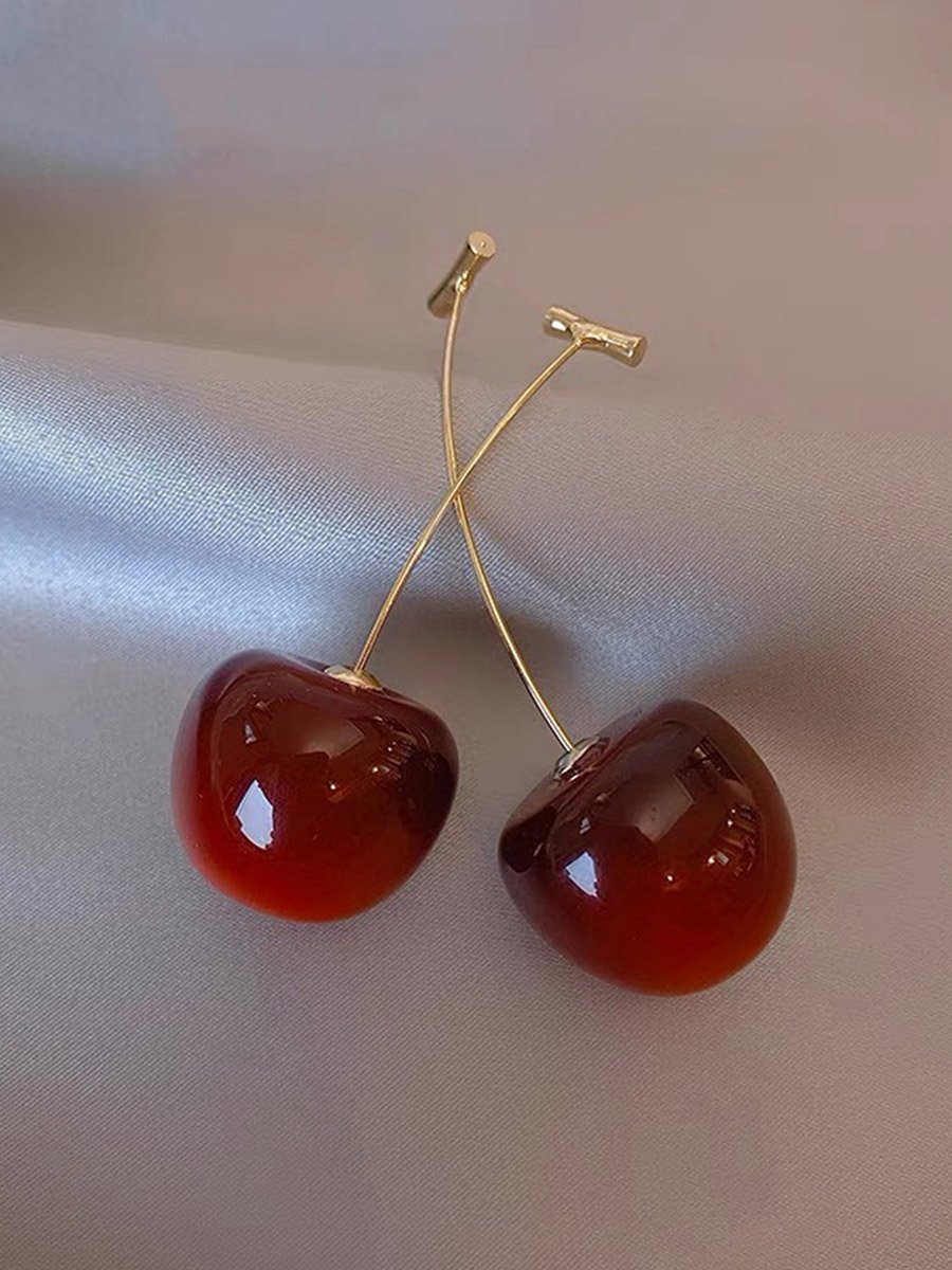 Red Cherry Dangle Earrings