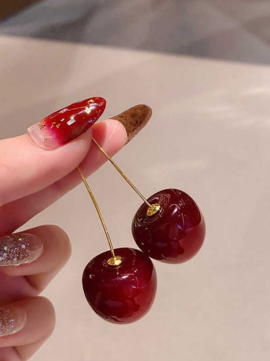 Red Cherry Dangle Earrings