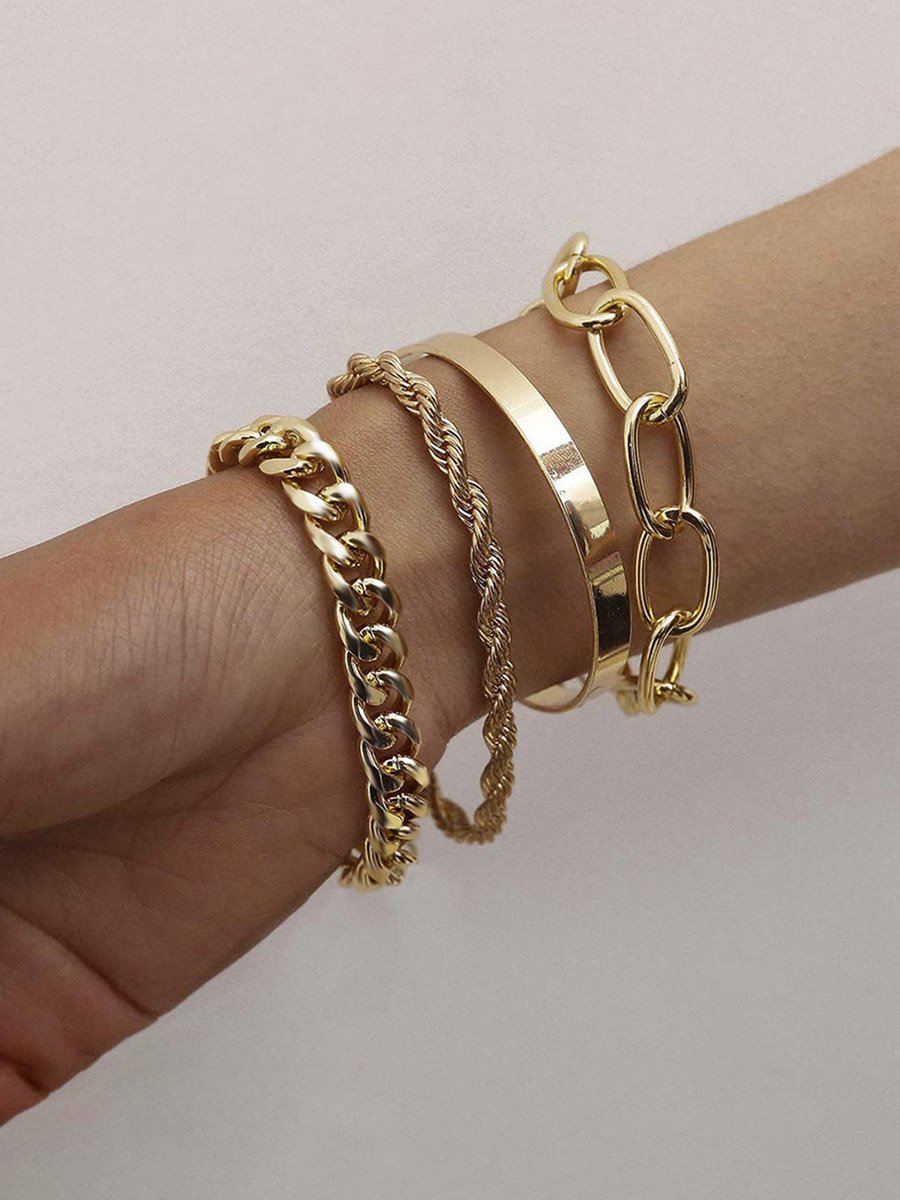 Set of 4 - Assorted Chain Bracelet