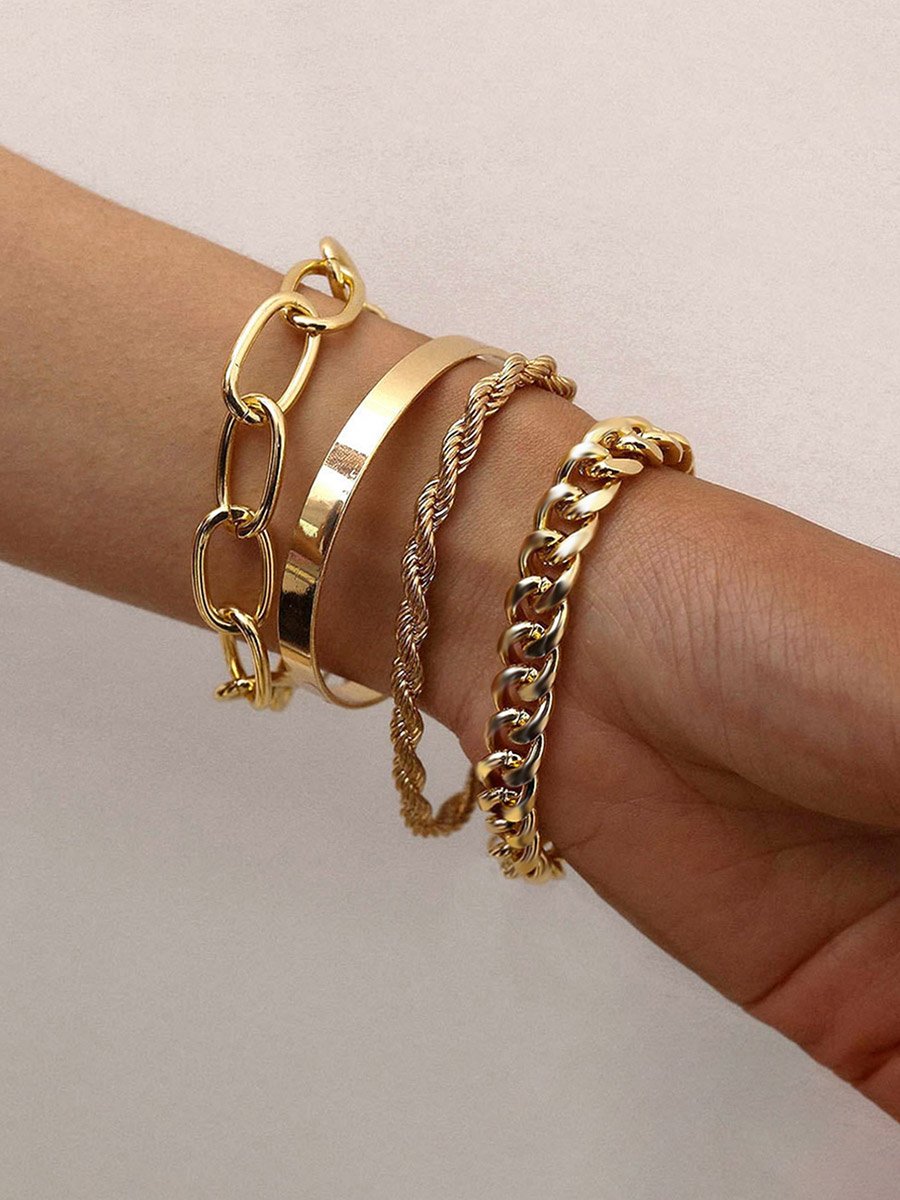 Set of 4 - Assorted Chain Bracelet