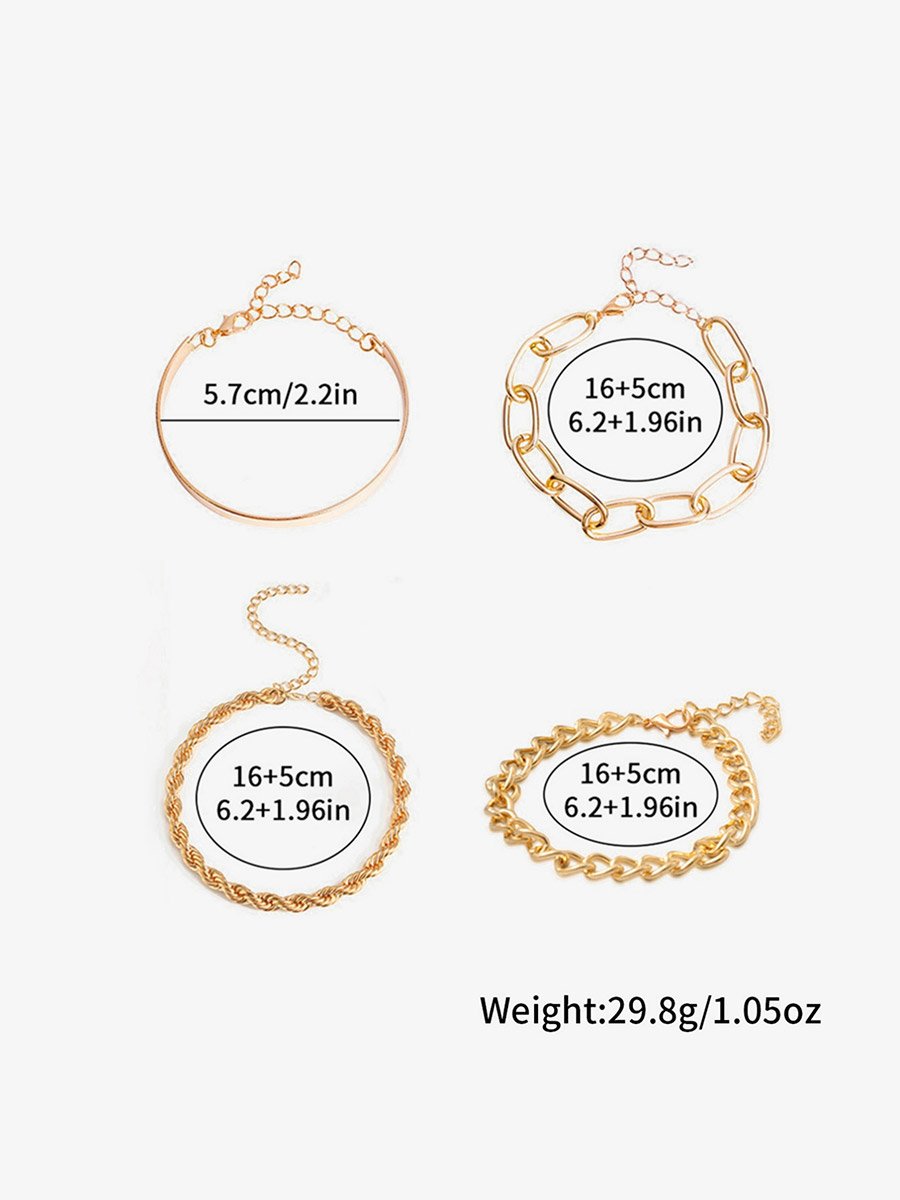 Set of 4 - Assorted Chain Bracelet