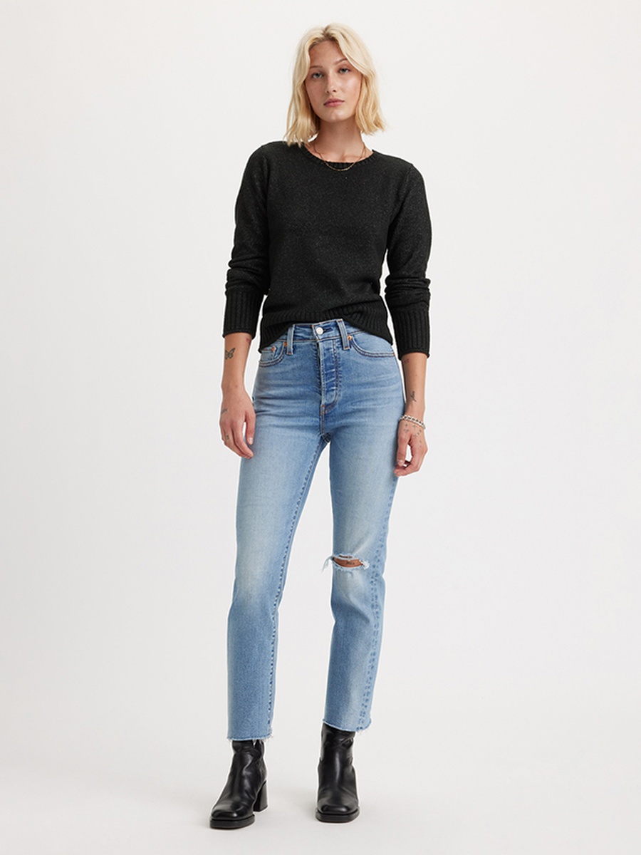 Women Distress Button-Fly Slim Fit Jeans