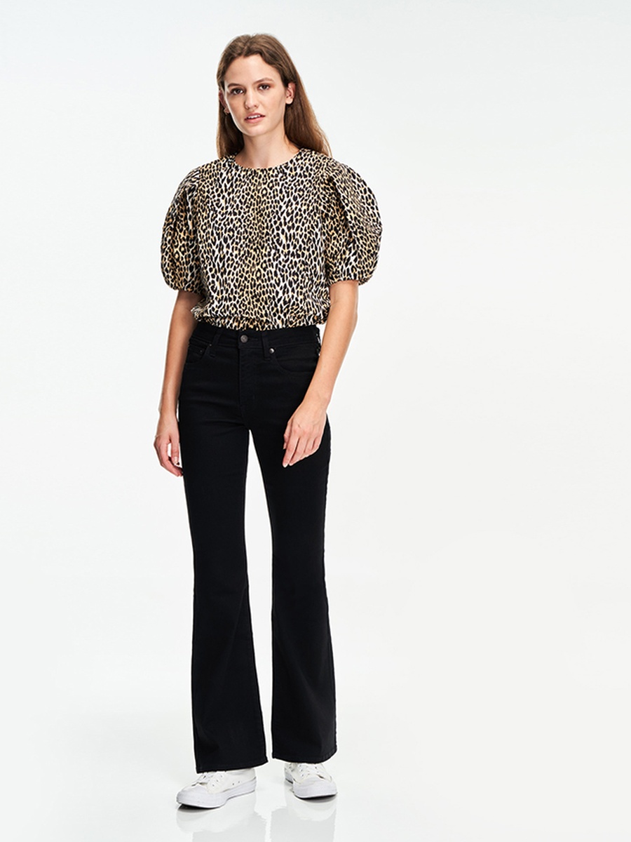 Women Solid High Rise Flare Jeans