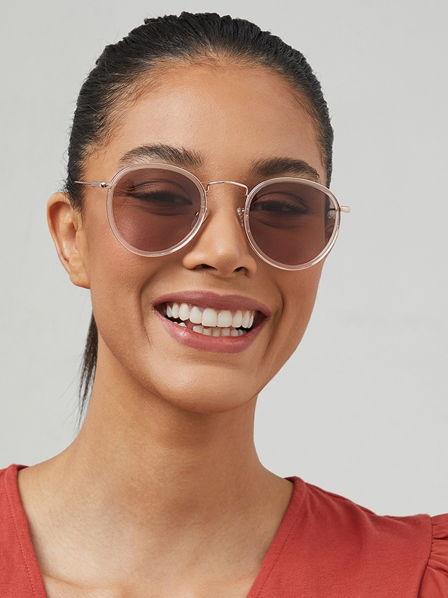 Women Brown Lens 50 mm Round Sunglasses - 30S-000112-0916