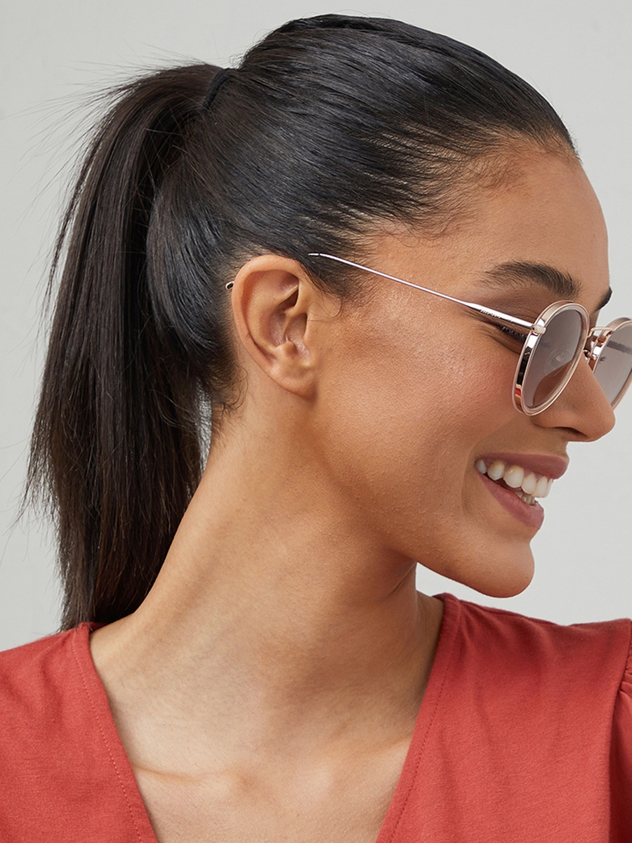 Women Brown Lens 50 mm Round Sunglasses - 30S-000112-0916