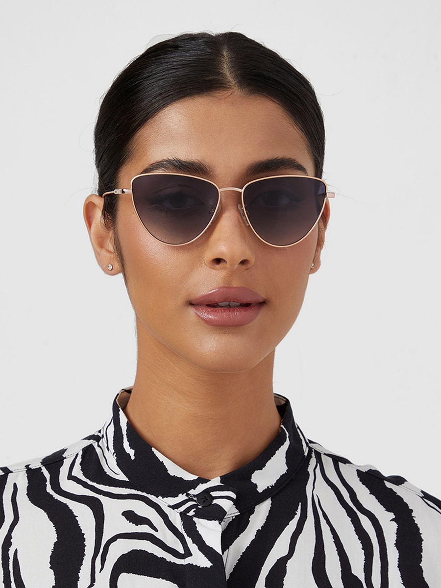 Women Blue Lens 56 mm Cat Eye Sunglasses - 30S-000263-2302