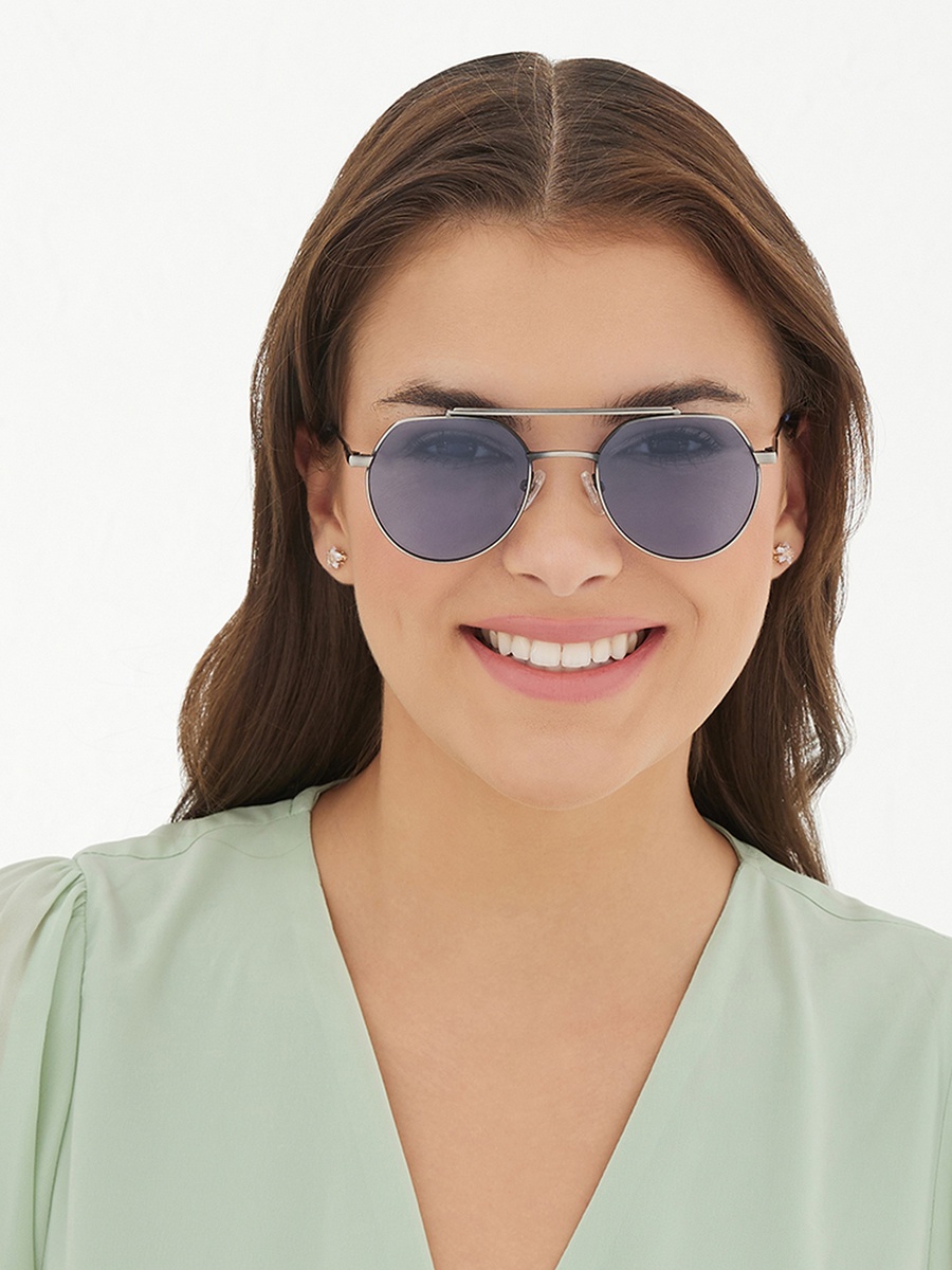 Women Blue Lens 49 mm Aviator Sunglasses - 30S-000288-1202
