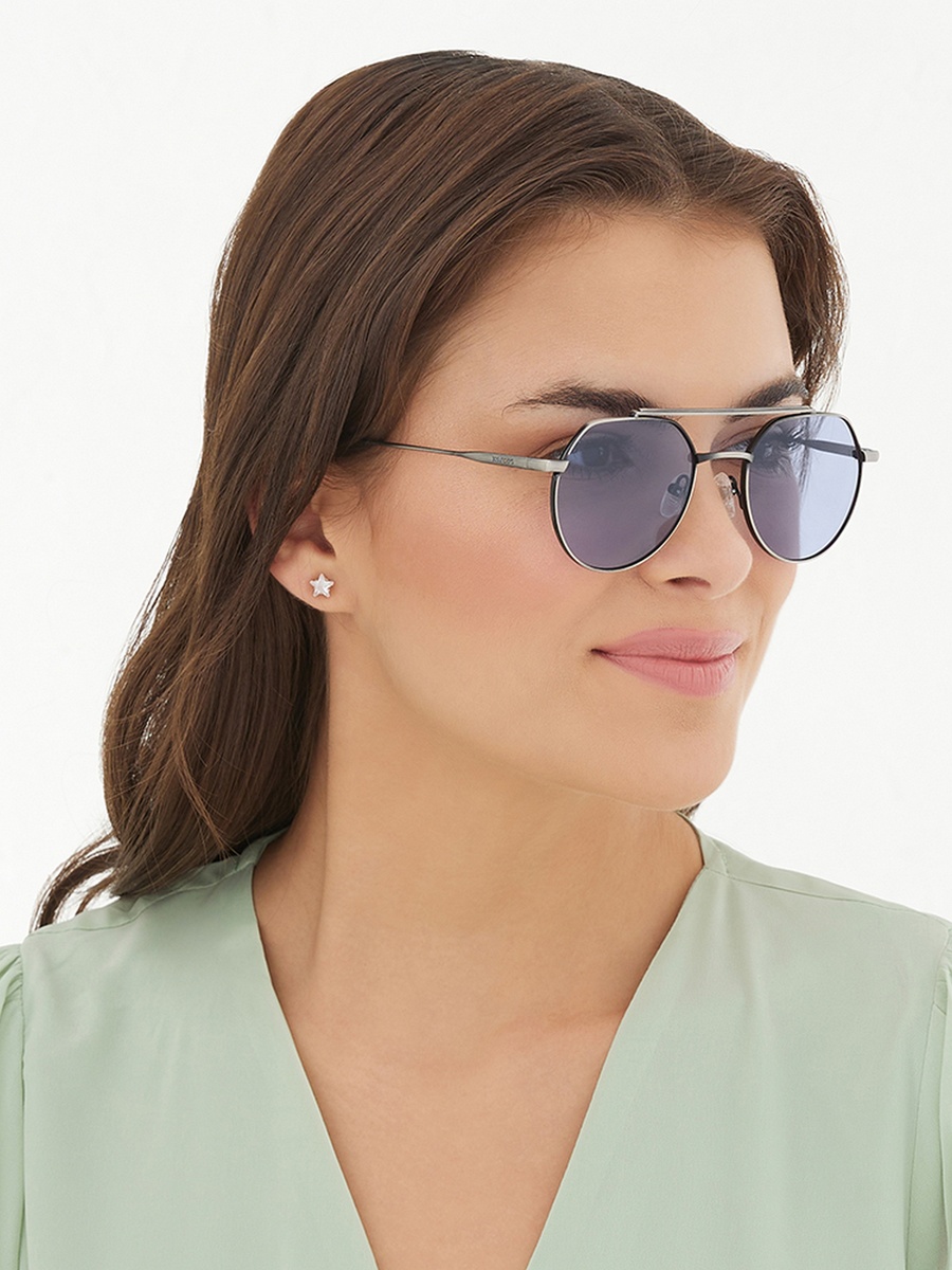 Women Blue Lens 49 mm Aviator Sunglasses - 30S-000288-1202