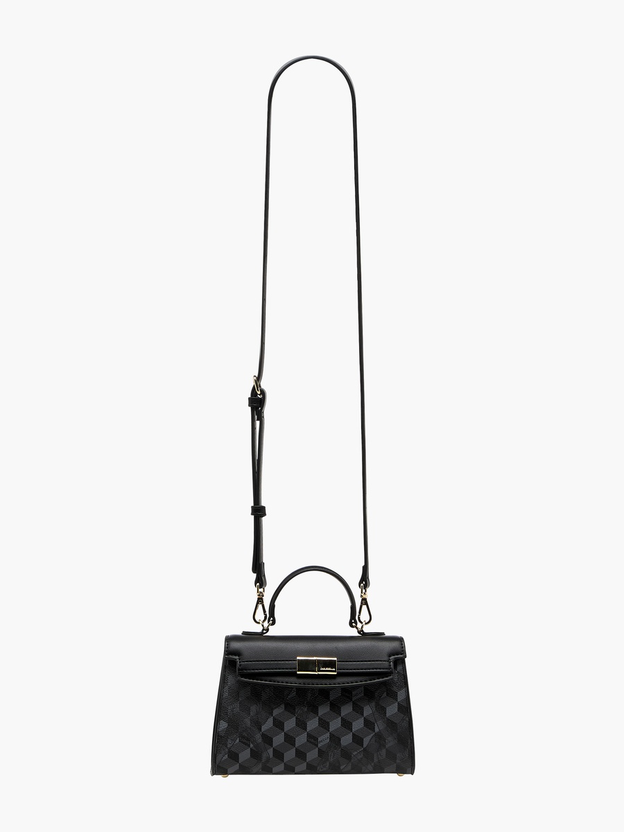 Geometric Print Crossbody Bag with Wallet