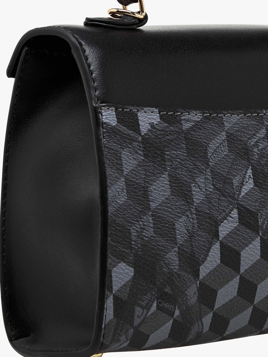 Geometric Print Crossbody Bag with Wallet