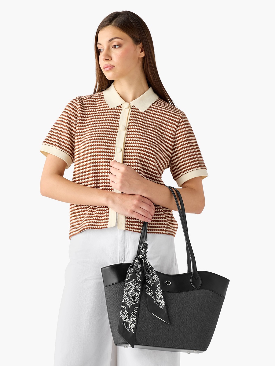 Panelled Tote Bag with Wallet