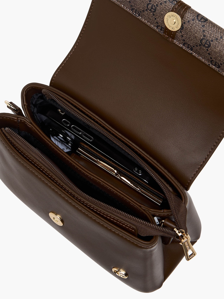 Monogram Print Crossbody Bag with Wallet