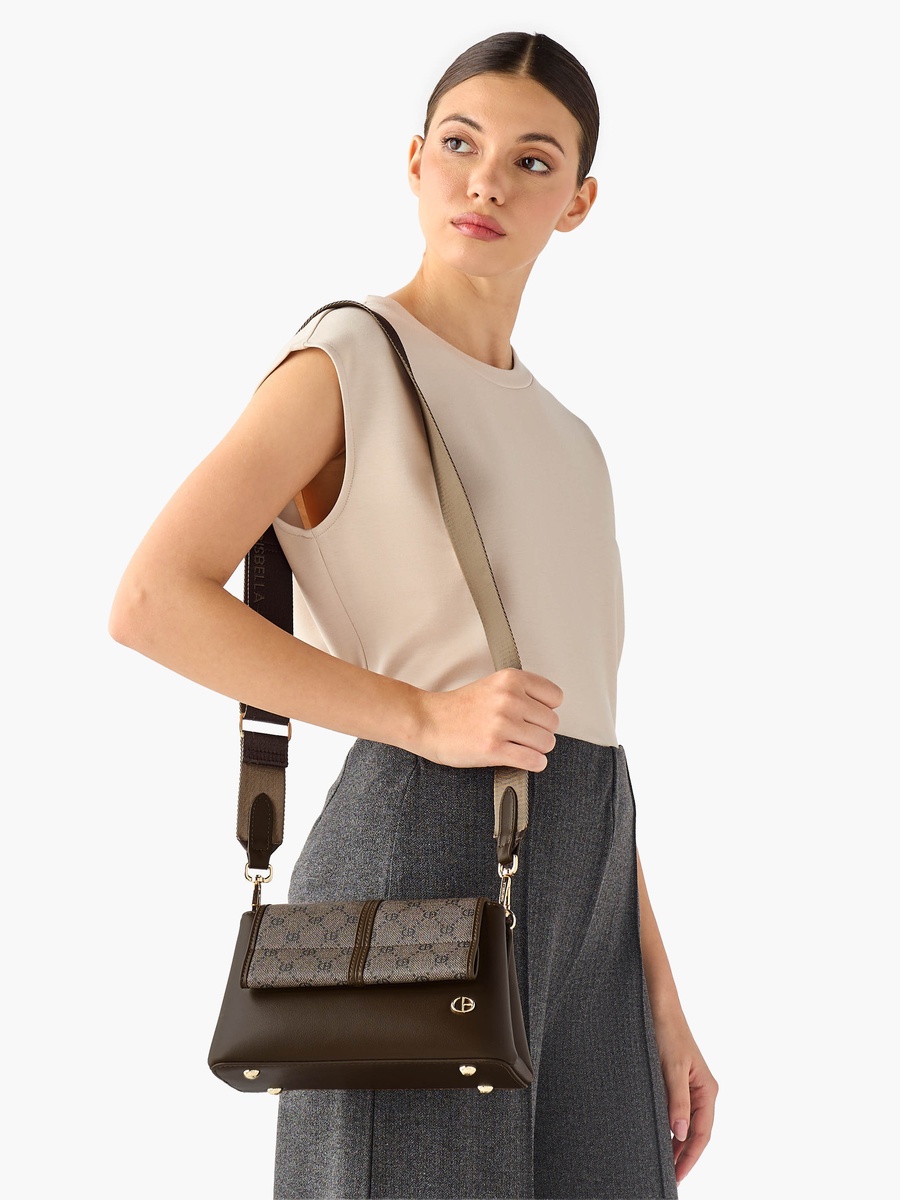 Monogram Print Crossbody Bag with Wallet