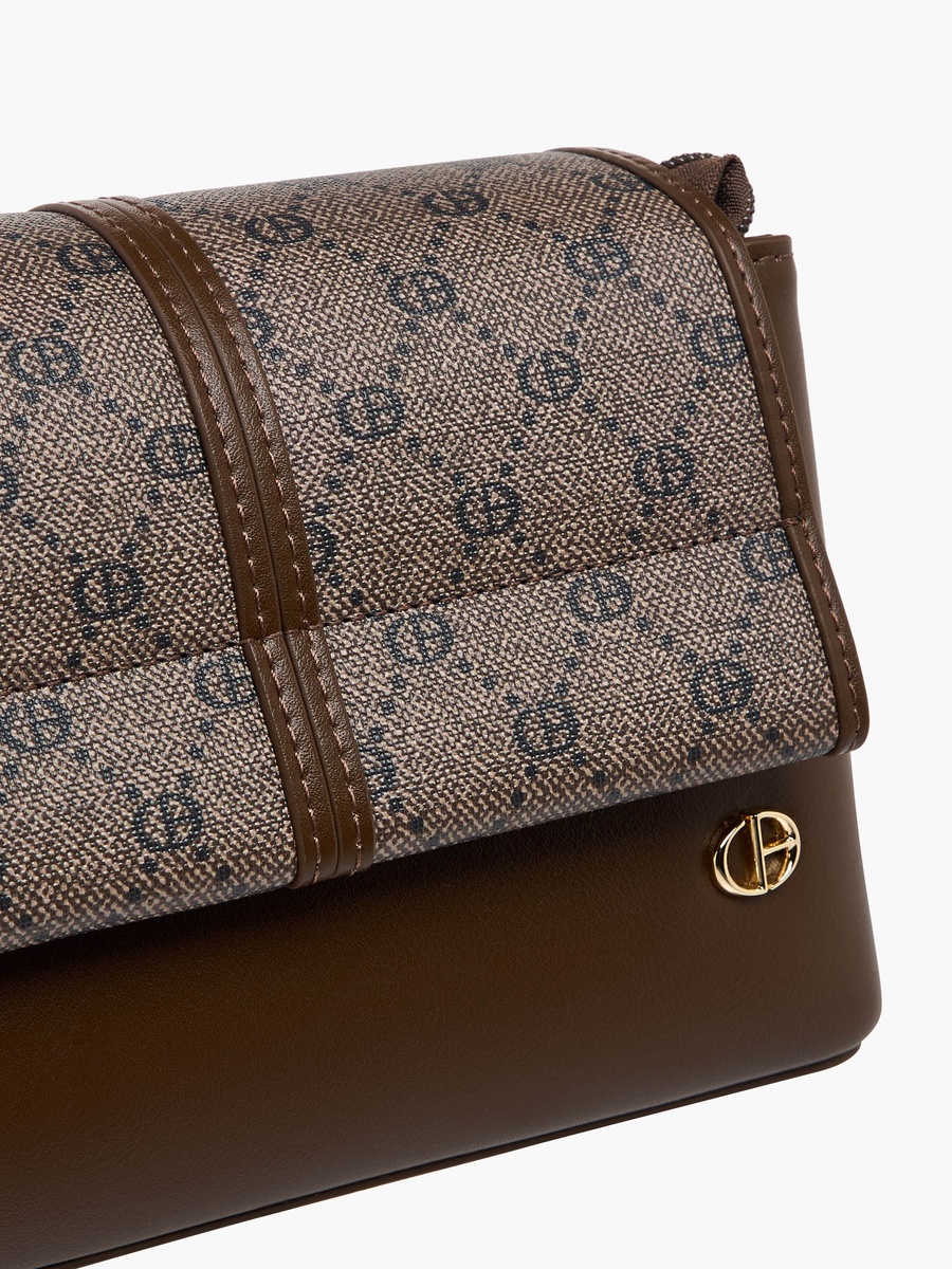 Monogram Print Crossbody Bag with Wallet