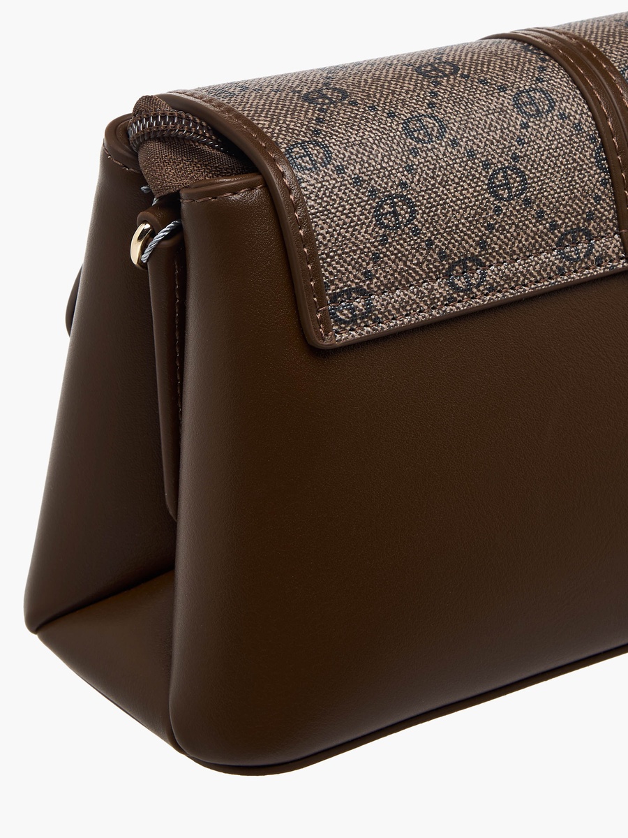 Monogram Print Crossbody Bag with Wallet