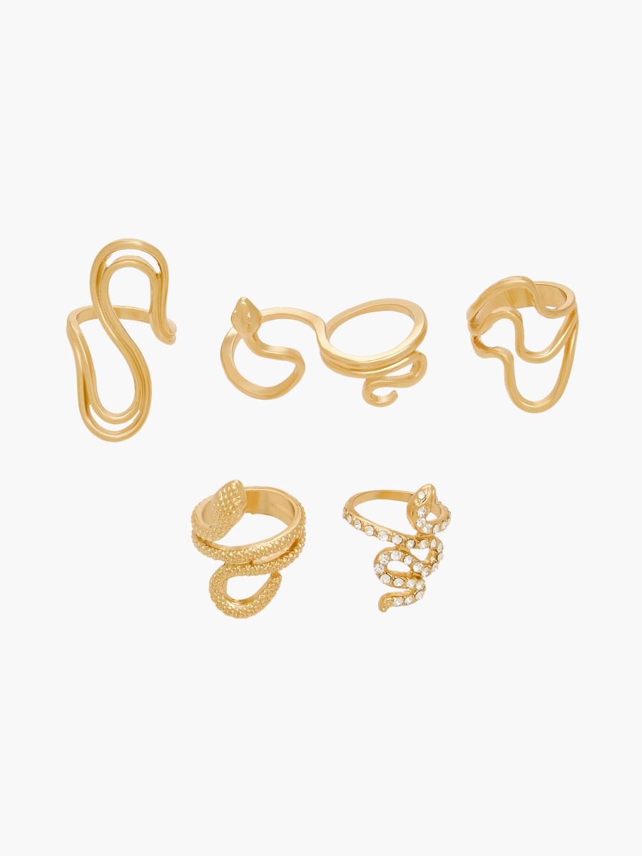 Assorted Gold Tone Ring - Set of 4