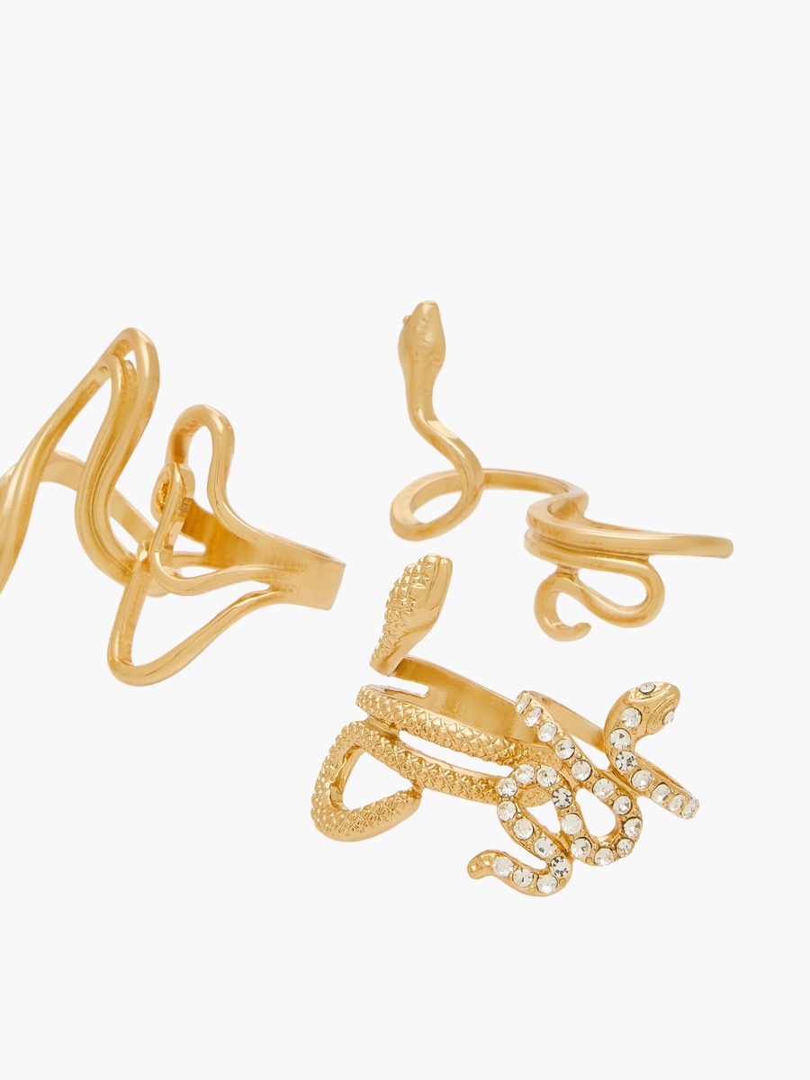Assorted Gold Tone Ring - Set of 4