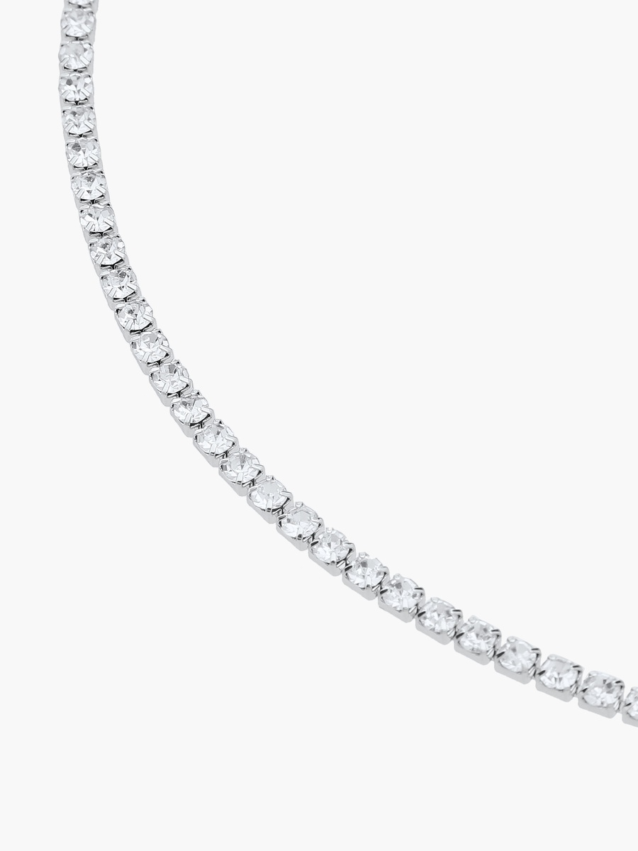 Metal Lariat Necklace with Stone Embellished Design