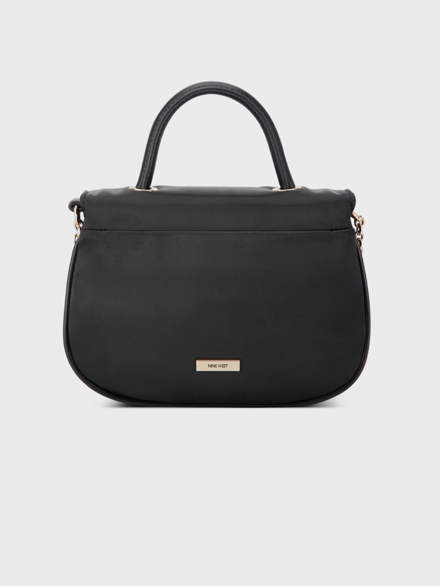 Hanni Embellishment Top Handle Sling Bag with Flap Closure and Chain Strap