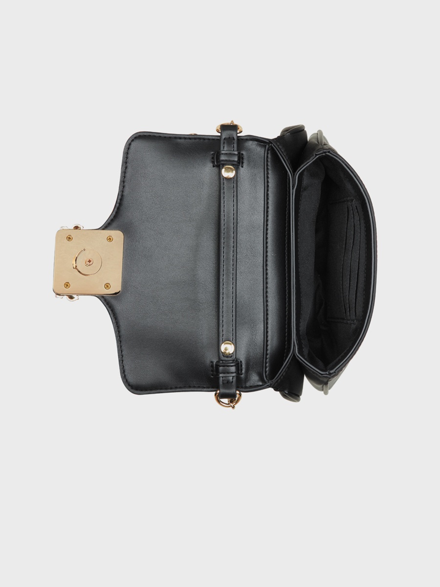 Hanni Embellishment Top Handle Sling Bag with Flap Closure and Chain Strap