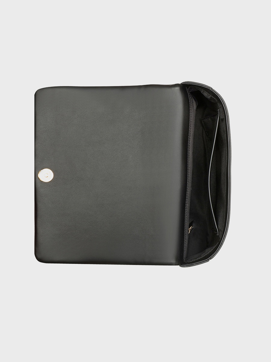 Erina Plain Crossbody Bag with Flap Closure and Chain Strap