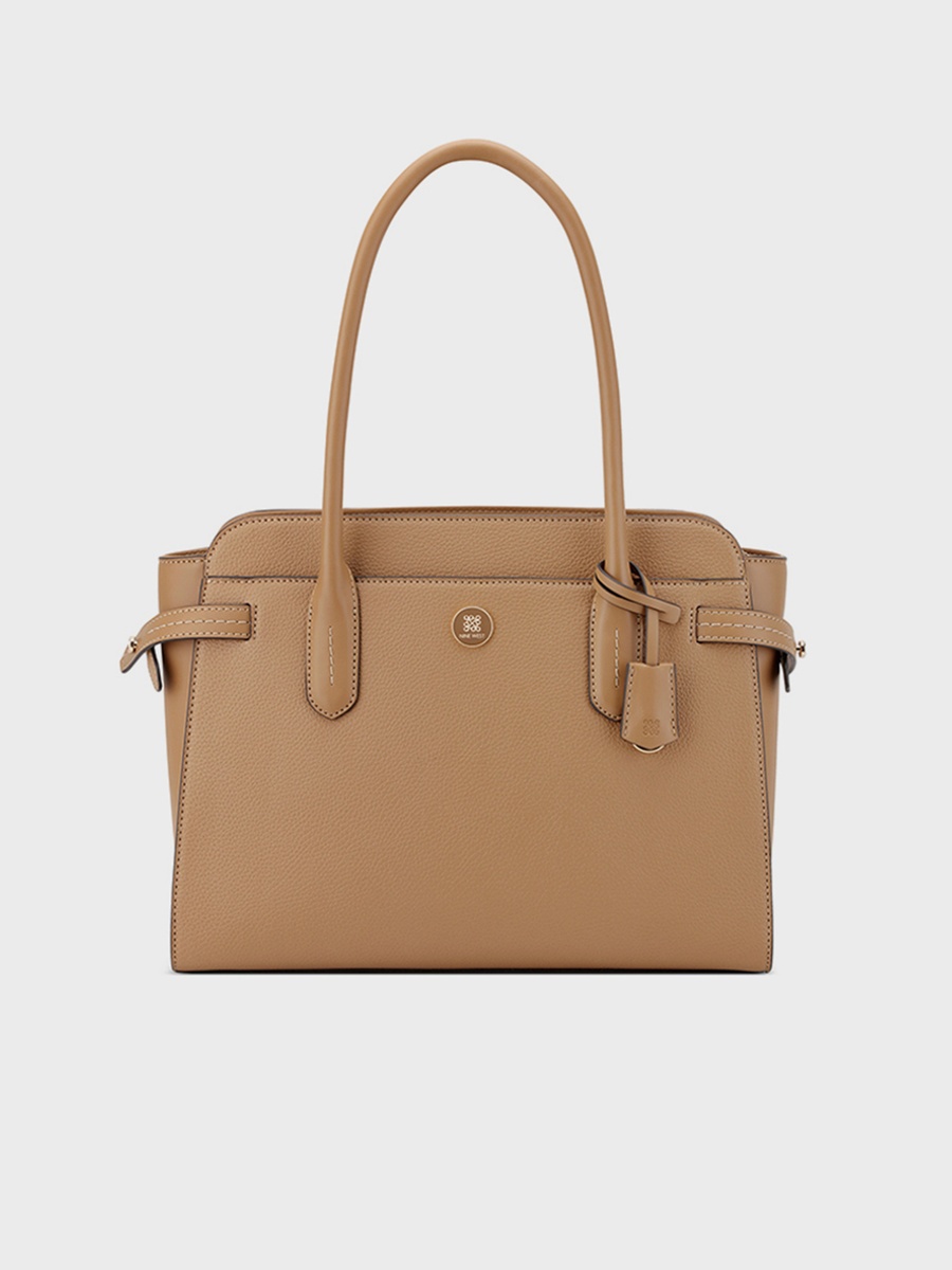 Nami Plain Double Handle Tote Bag with Zipper Closure