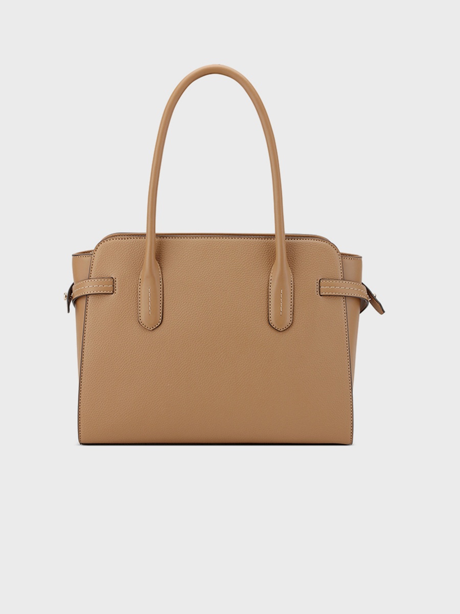 Nami Plain Double Handle Tote Bag with Zipper Closure