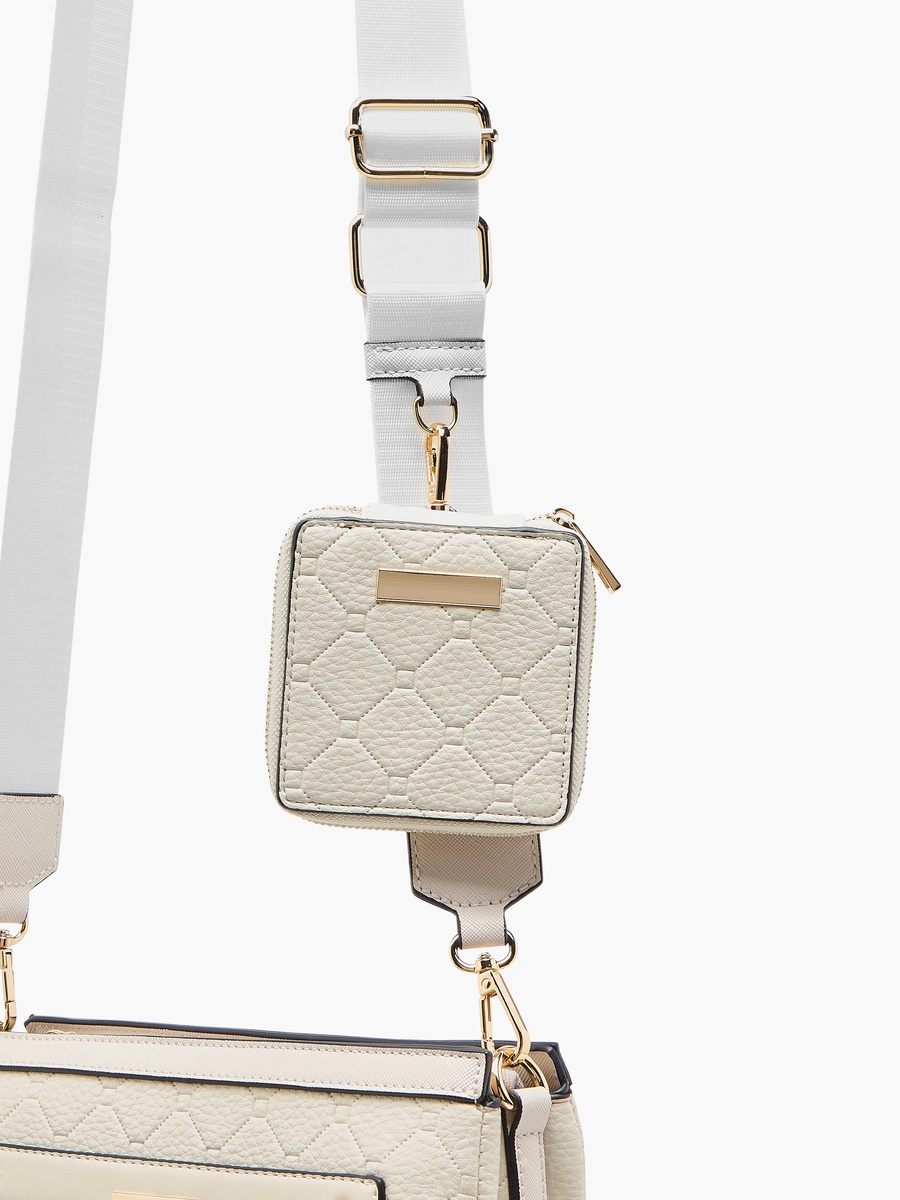 Embossed Crossbody Bag with Pouch