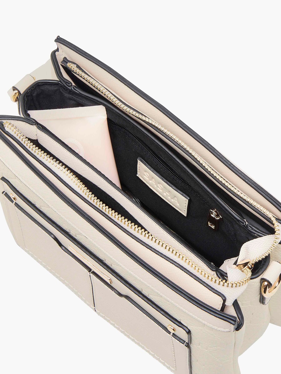 Embossed Crossbody Bag with Pouch