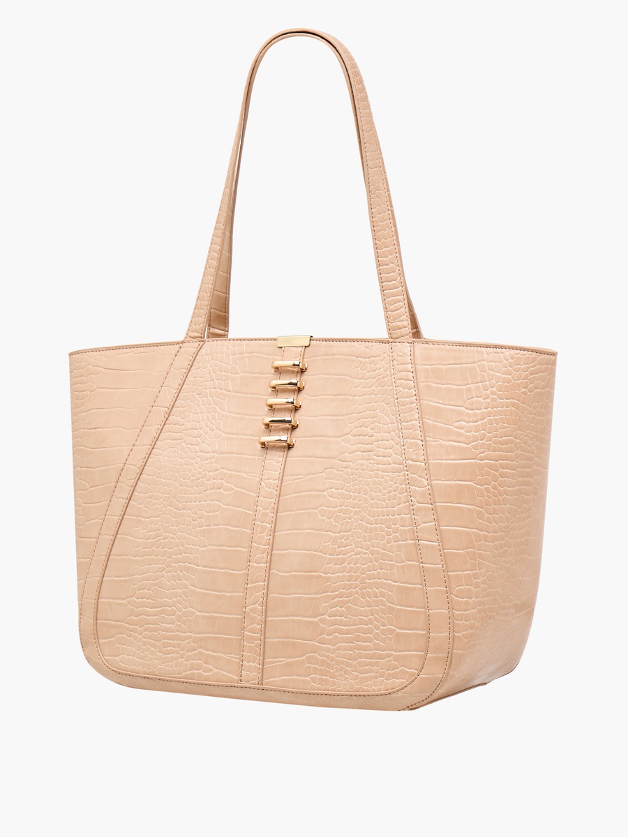 Animal Textured Tote Bag with Handles