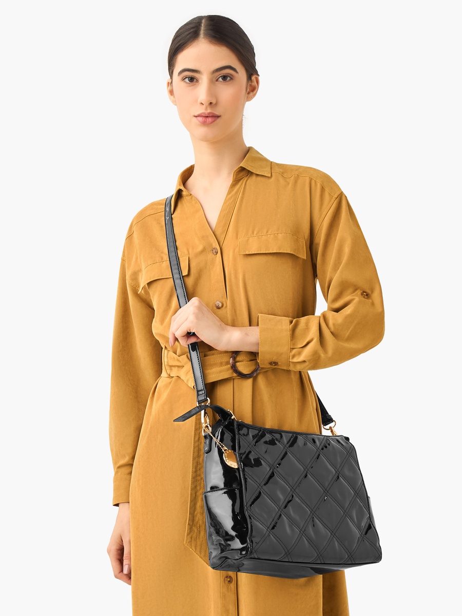 Quilted Crossbody Bag with Detachable Strap