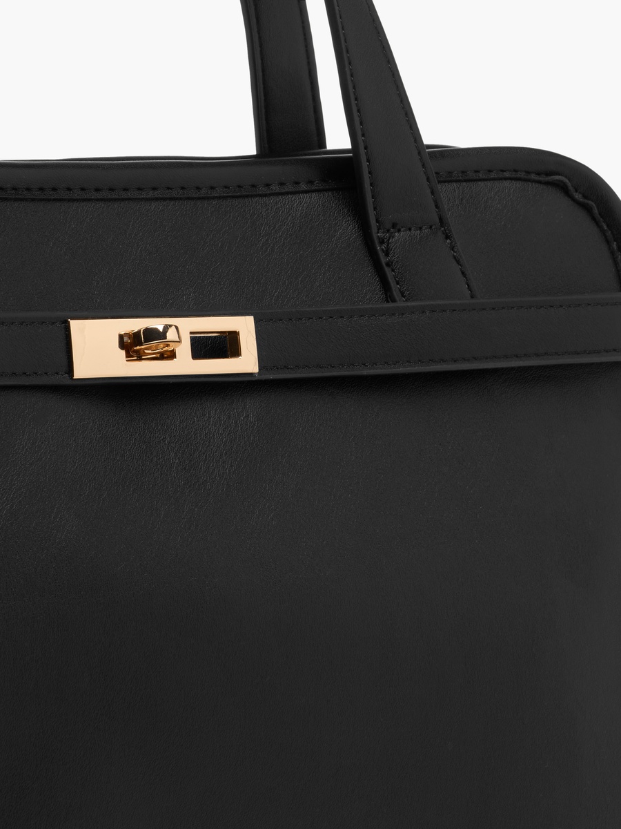 Textured Tote Bag with Double Handle