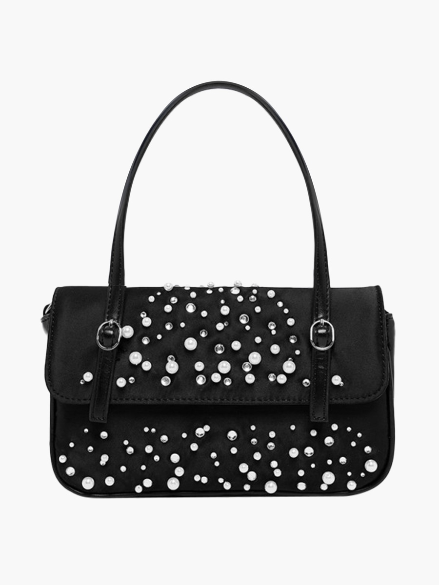 Embellished Shoulder Bag with Chain Strap