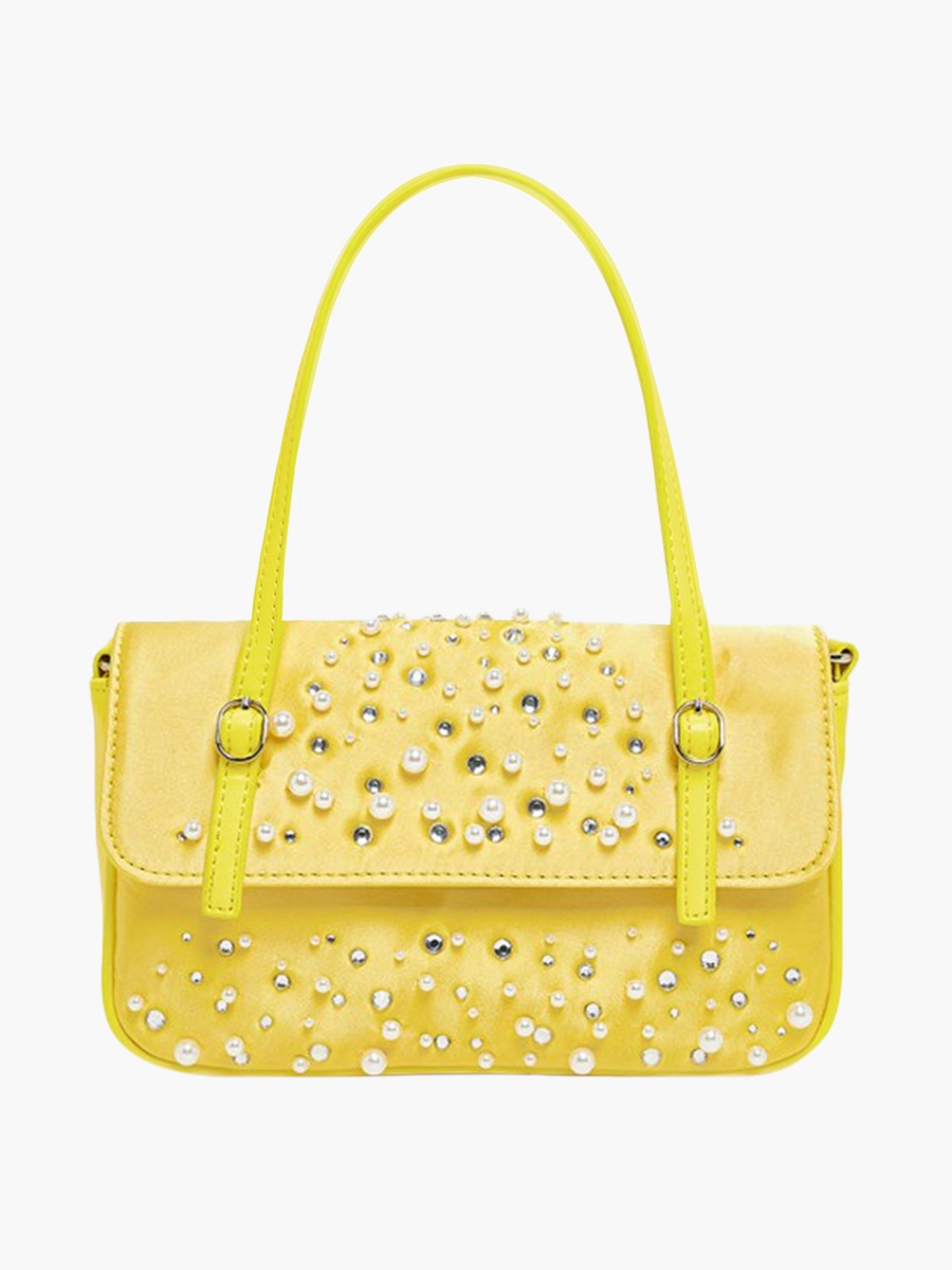 Embellished Shoulder Bag with Chain Strap