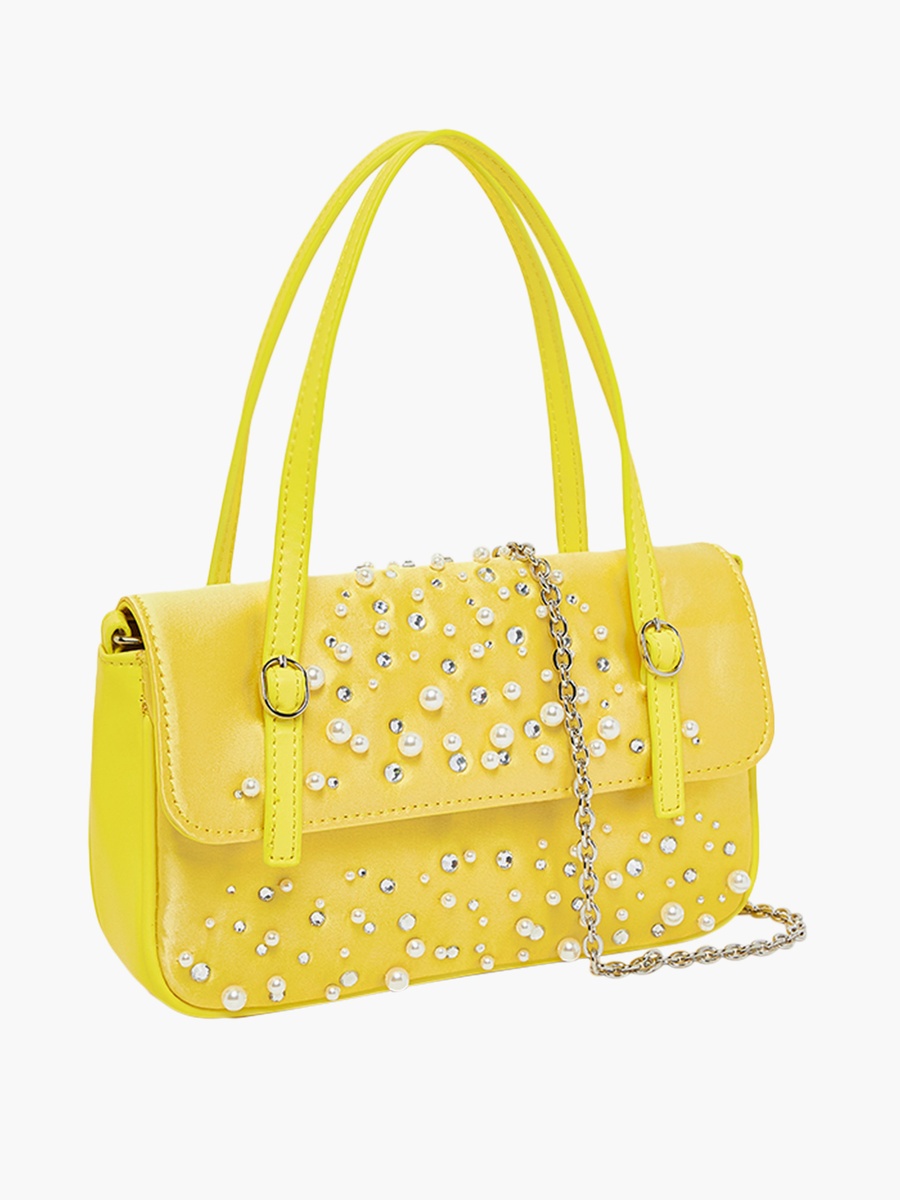 Embellished Shoulder Bag with Chain Strap