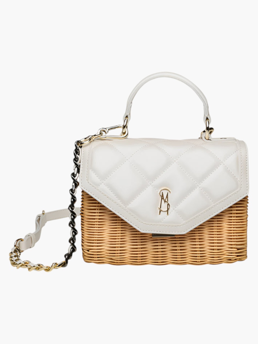 Textured Crossbody Bag with Magnetic Button Closure