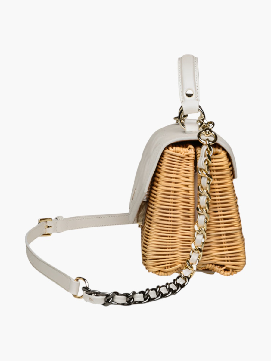 Textured Crossbody Bag with Magnetic Button Closure