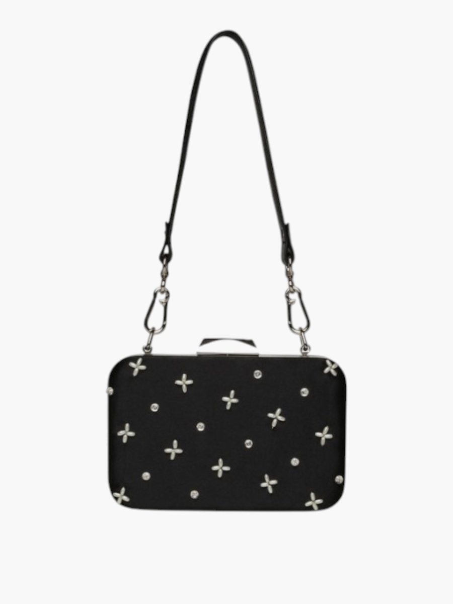 Embellished Crossbody Bag with Detachable Strap