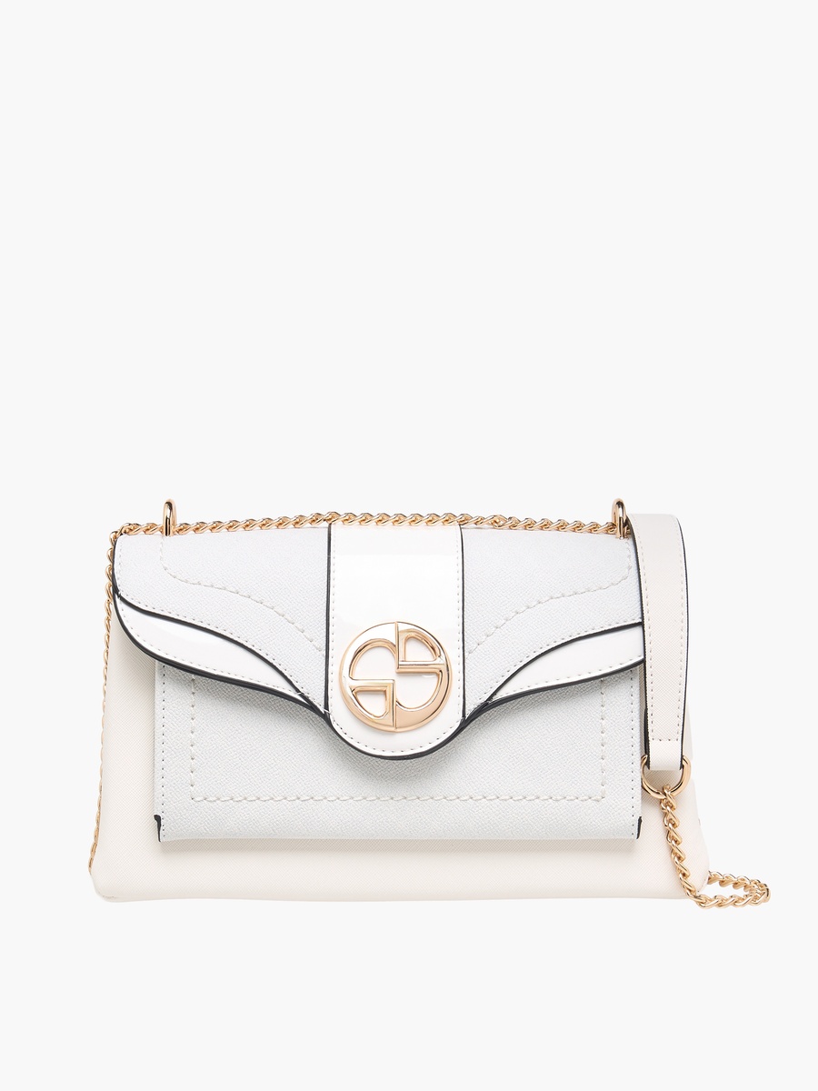 Tia Panelled Crossbody Bag with Chain Strap