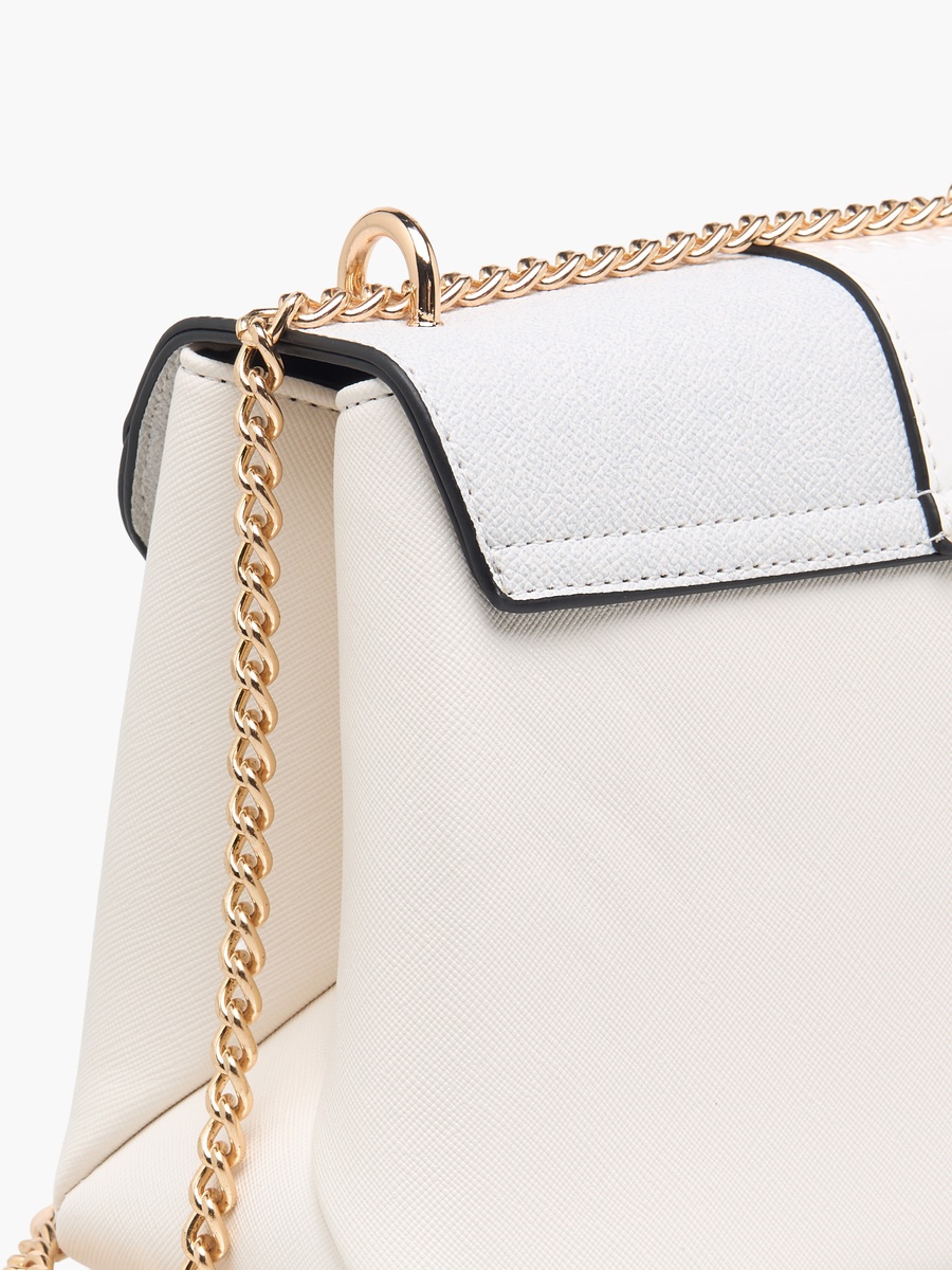 Tia Panelled Crossbody Bag with Chain Strap