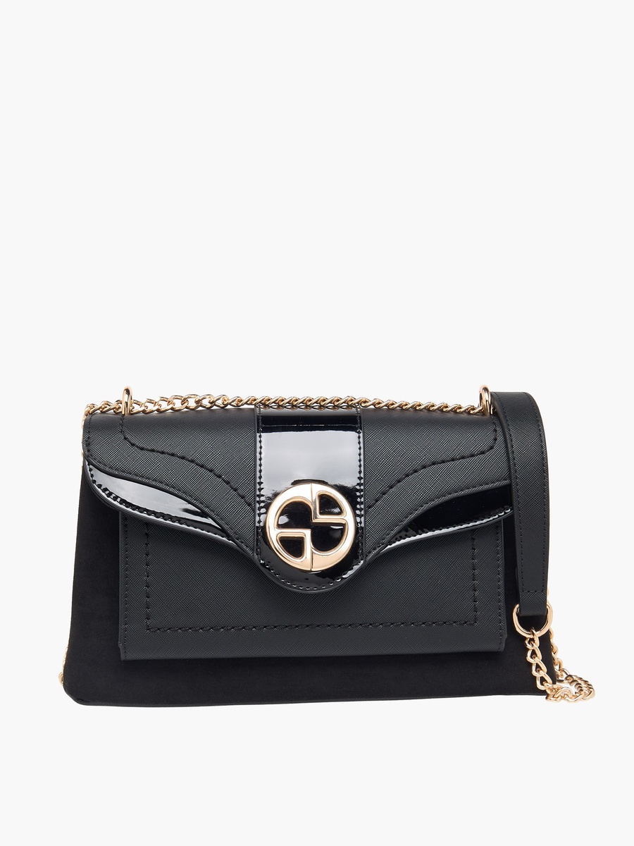 Tia Panelled Crossbody Bag with Chain Strap