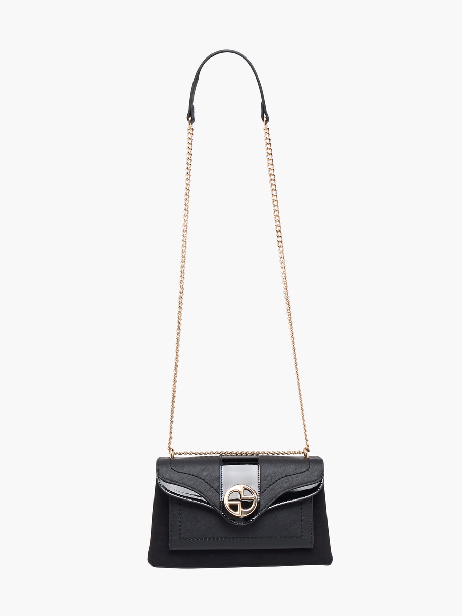 Tia Panelled Crossbody Bag with Chain Strap