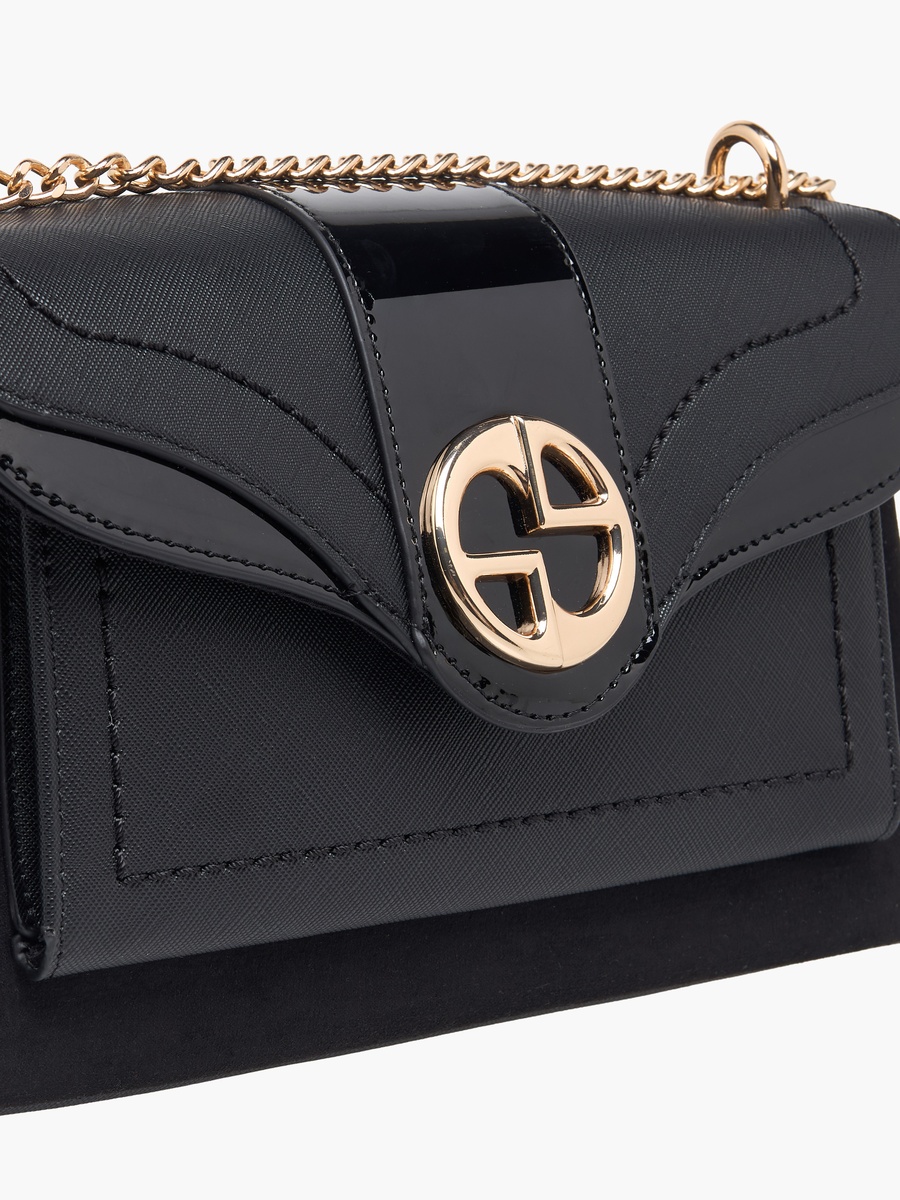 Tia Panelled Crossbody Bag with Chain Strap