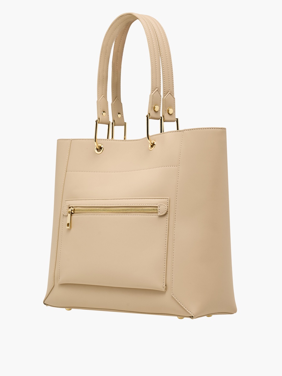 Tia Textured Tote Bag with Pouch