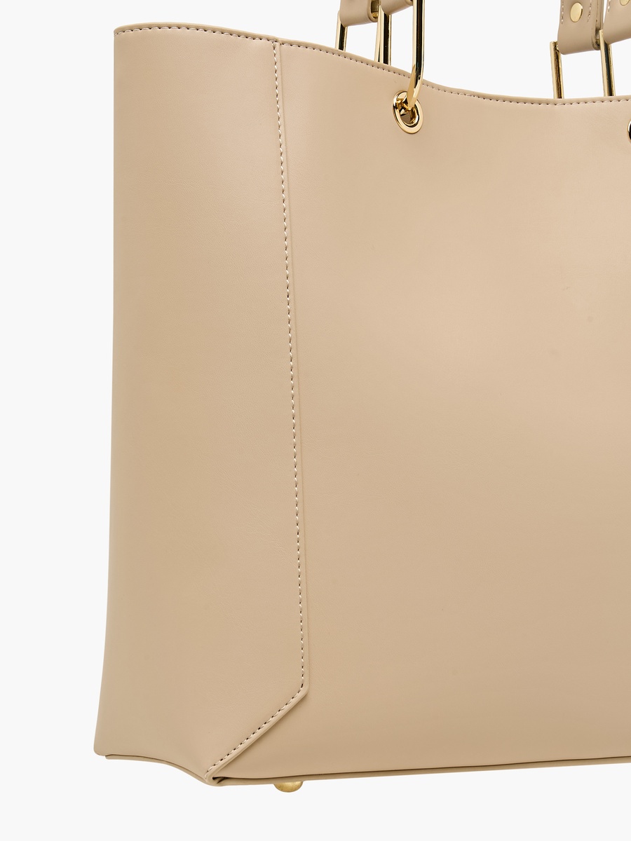 Tia Textured Tote Bag with Pouch