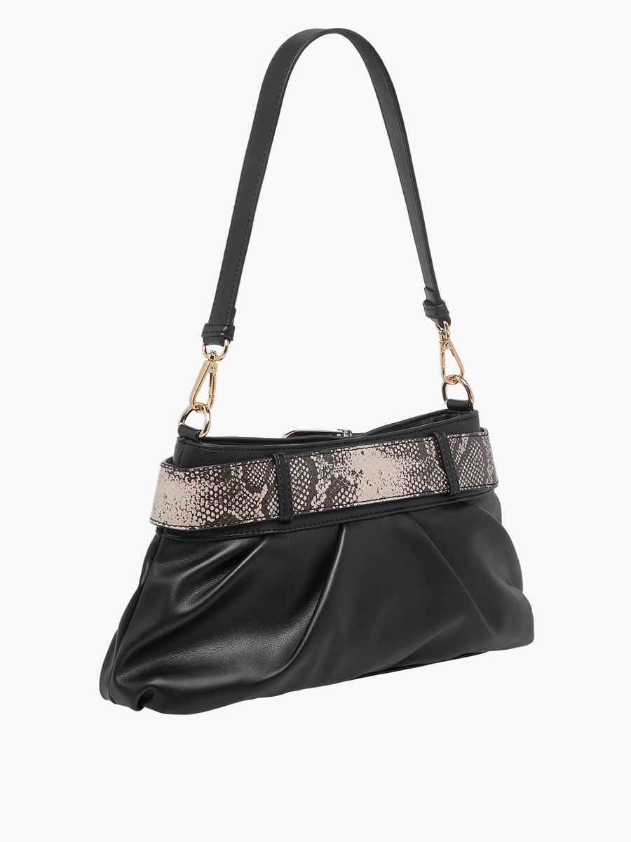 Tia Solid Shoulder Bag with Detachable Strap