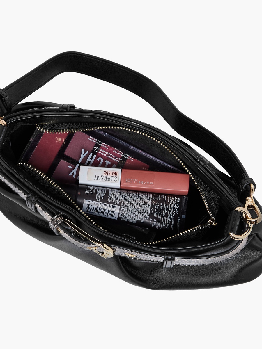 Tia Solid Shoulder Bag with Detachable Strap